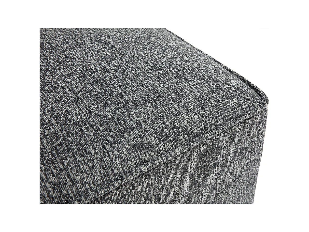 Puf reposapiés de tela gris oscuro jaspeado KERRY