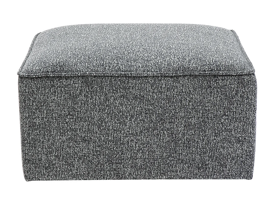 Pouf repose pieds en tissu chiné gris foncé KERRY