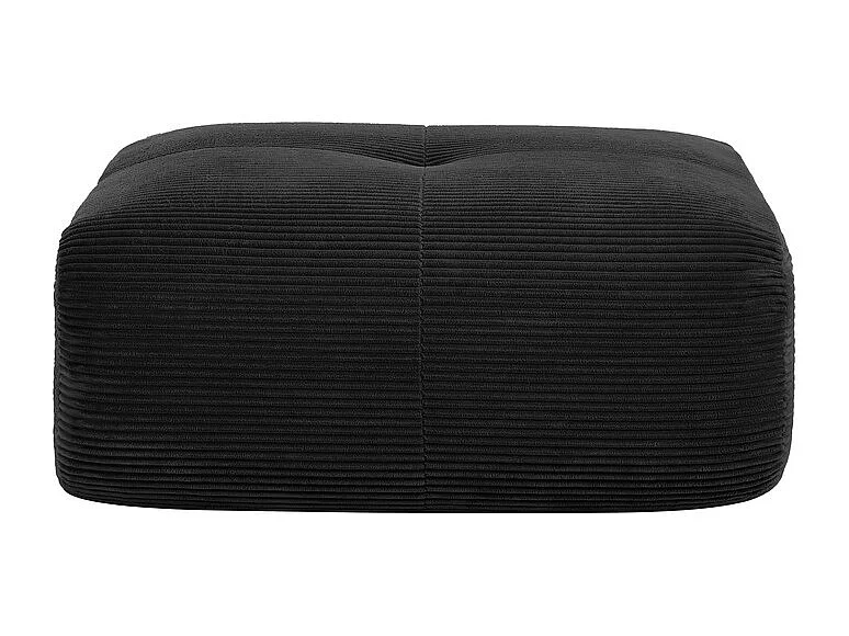 Ensemble de canapé modulable en Velours côtelé: pouf - 92.5x75x40cm - Noir