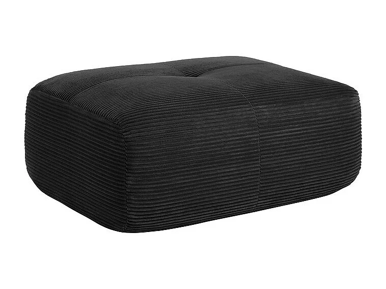 Ensemble de canapé modulable en Velours côtelé: pouf - 92.5x75x40cm - Noir