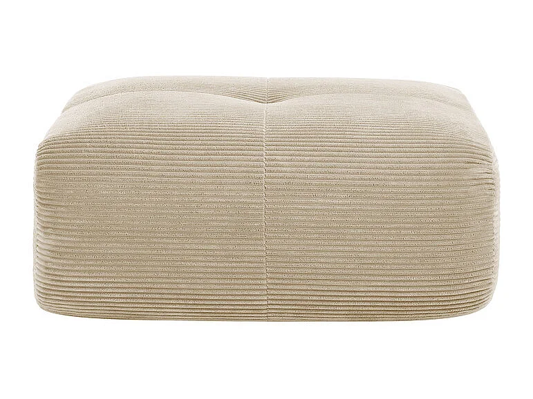 Ensemble de canapé modulable en Velours côtelé: pouf - 92.5x75x40cm - Beige