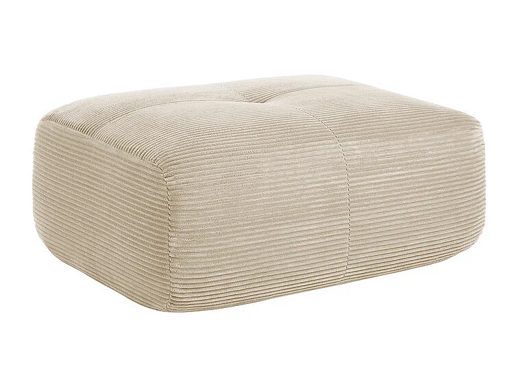 Ensemble de canapé modulable en Velours côtelé: pouf - 92.5x75x40cm - Beige
