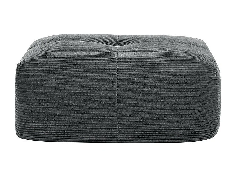 Modulares Sofaset aus Rippvelours: Hocker - 92.5x75x44cm - Grau