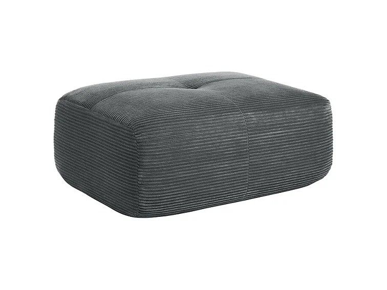 Modulares Sofaset aus Rippvelours: Hocker - 92.5x75x44cm - Grau