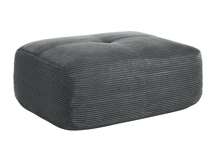 Ensemble de canapé modulable en Velours côtelé: pouf - 92.5x75x40cm - Gris
