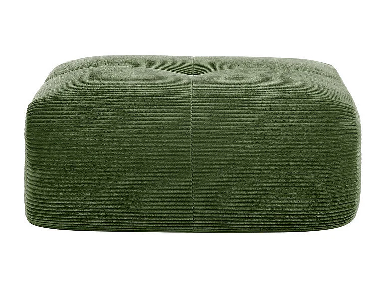 Modulares Sofaset aus Rippvelours: Hocker - 92.5x75x44cm - Grün