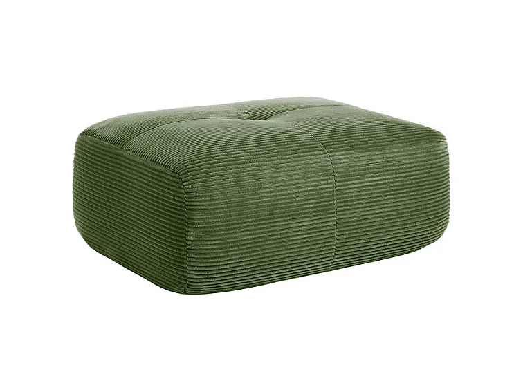 Modulares Sofaset aus Rippvelours: Hocker - 92.5x75x44cm - Grün