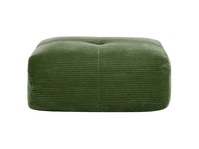 Ensemble de canapé modulable en Velours côtelé: pouf - 92.5x75x44cm - Vert