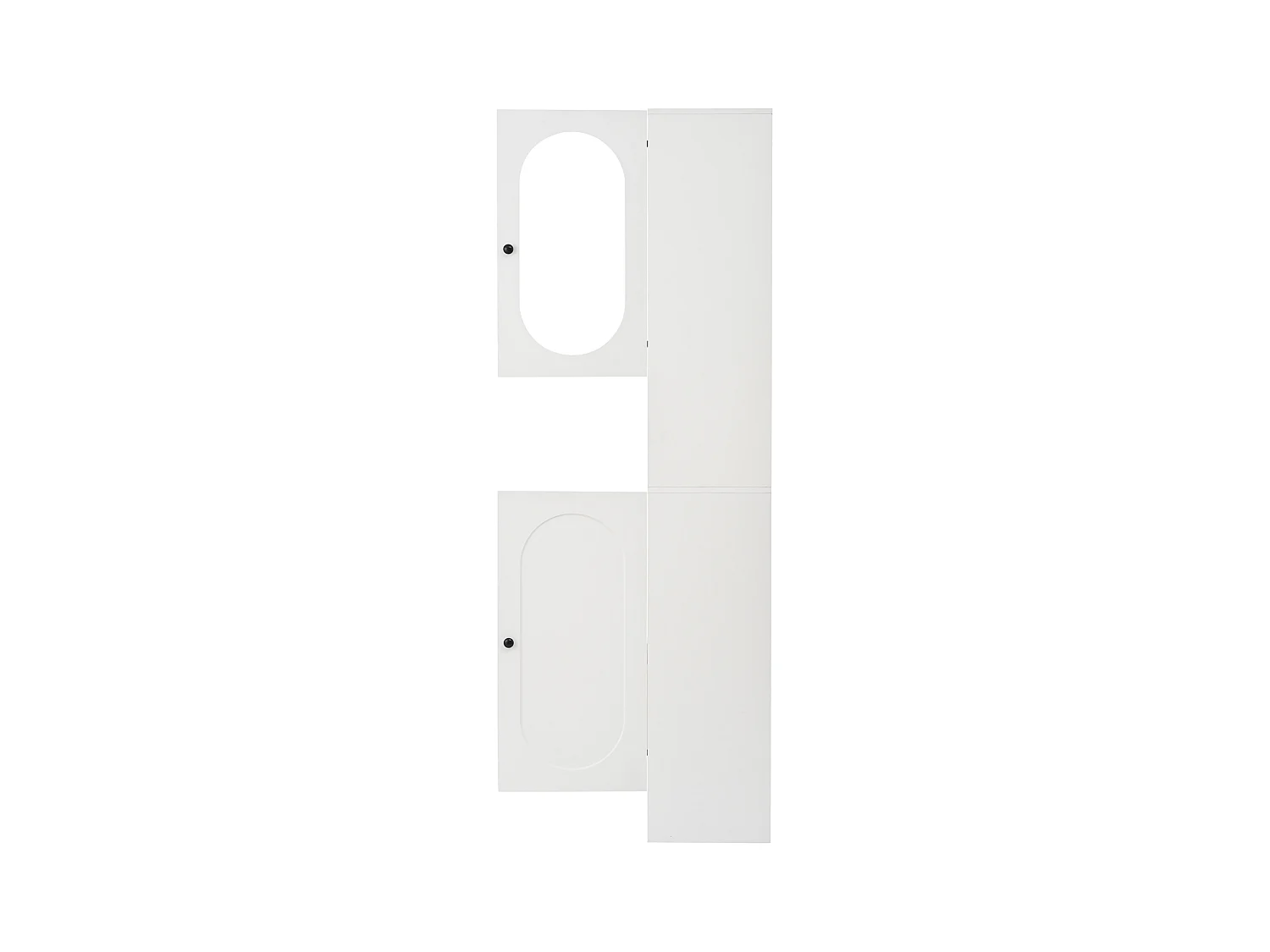 Vestiaire blanc avec 2 portes, tiroir, patères et banc, porte en verre 85x33,5x200cm