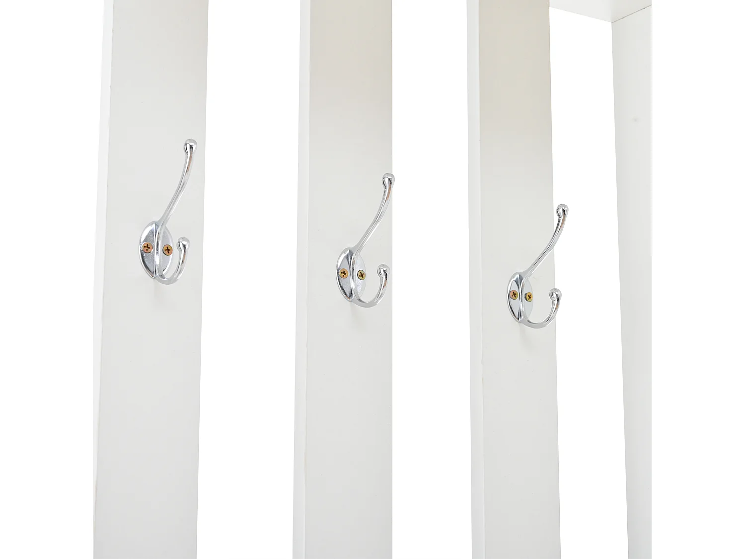 Witte kledingkast met 2 deuren, lade, haken en bank, glazen deur 85x33,5x200cm