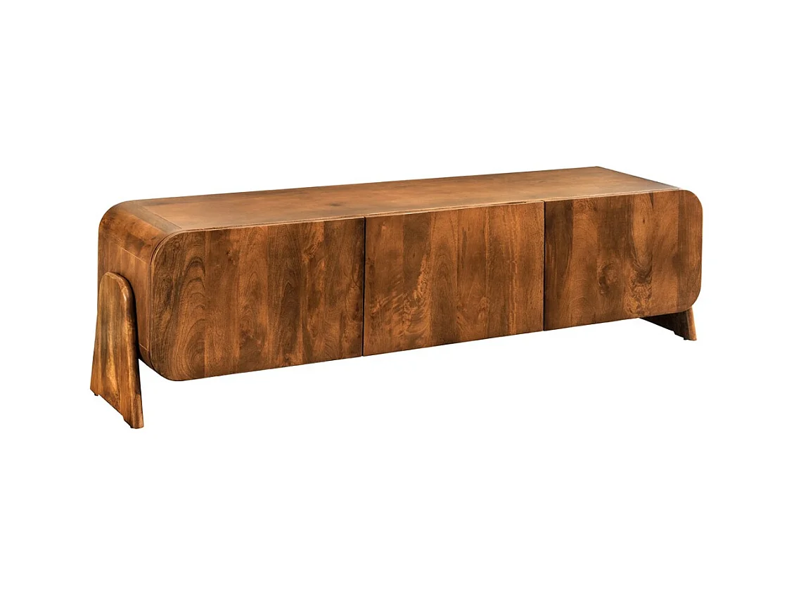 Meuble TV 160 cm bois massif marron – Collection NATURA