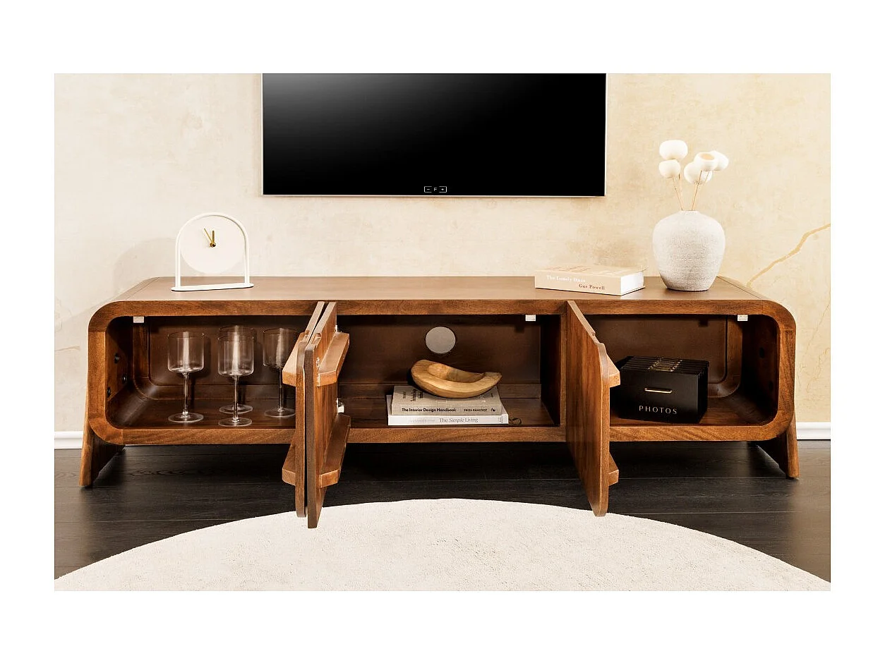 Möbel TV 160 cm Massivholz braun – Kollektion NATURA