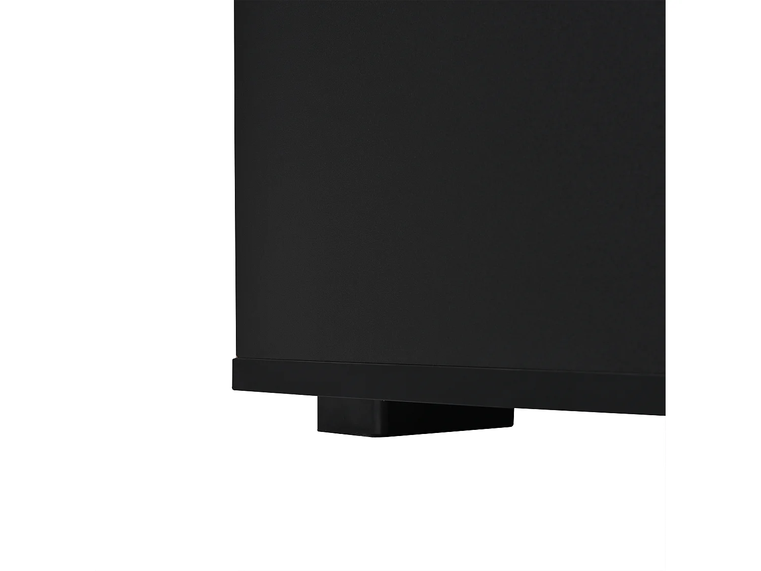 Table basse noire avec 2 tiroirs et éclairage LED texturé brillant 95x45x35cm