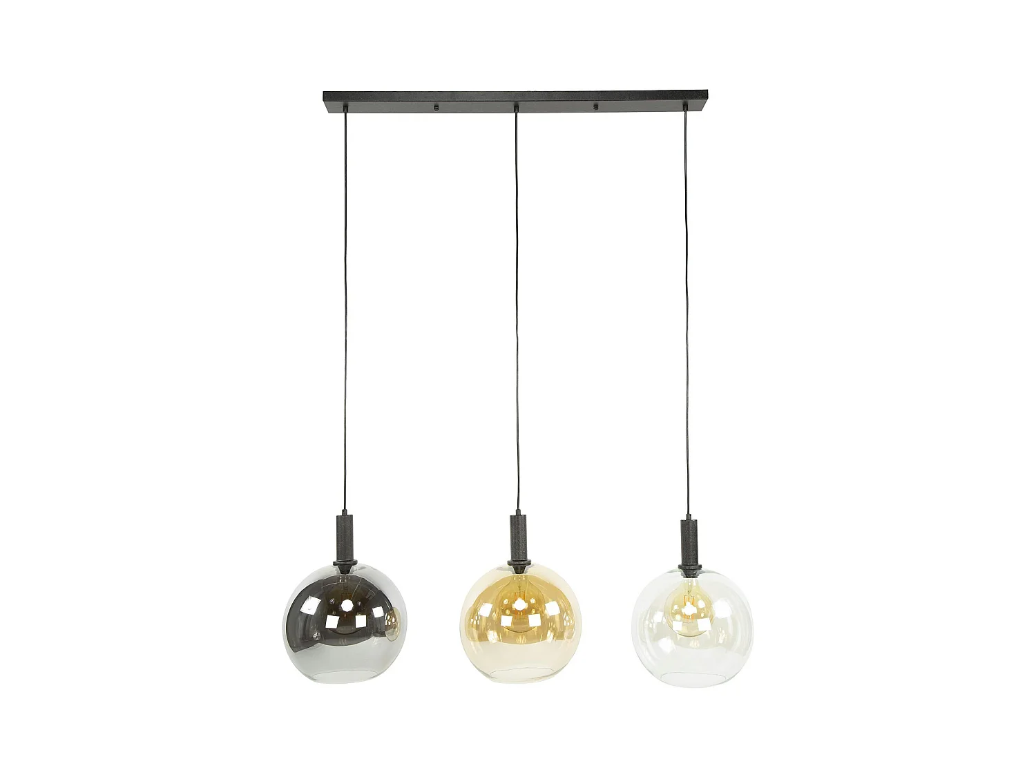Suspension îlot cuisine 3 globes multicolores NOVA