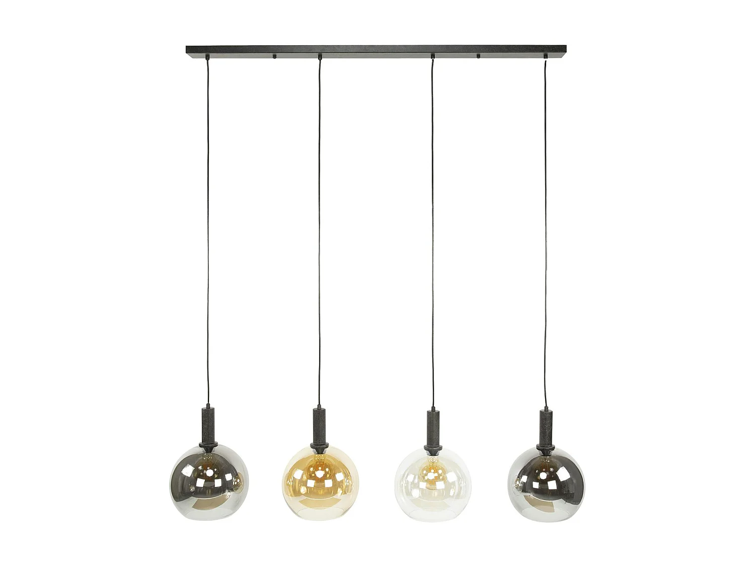 Suspension îlot cuisine 4 globes multicolores NOVA
