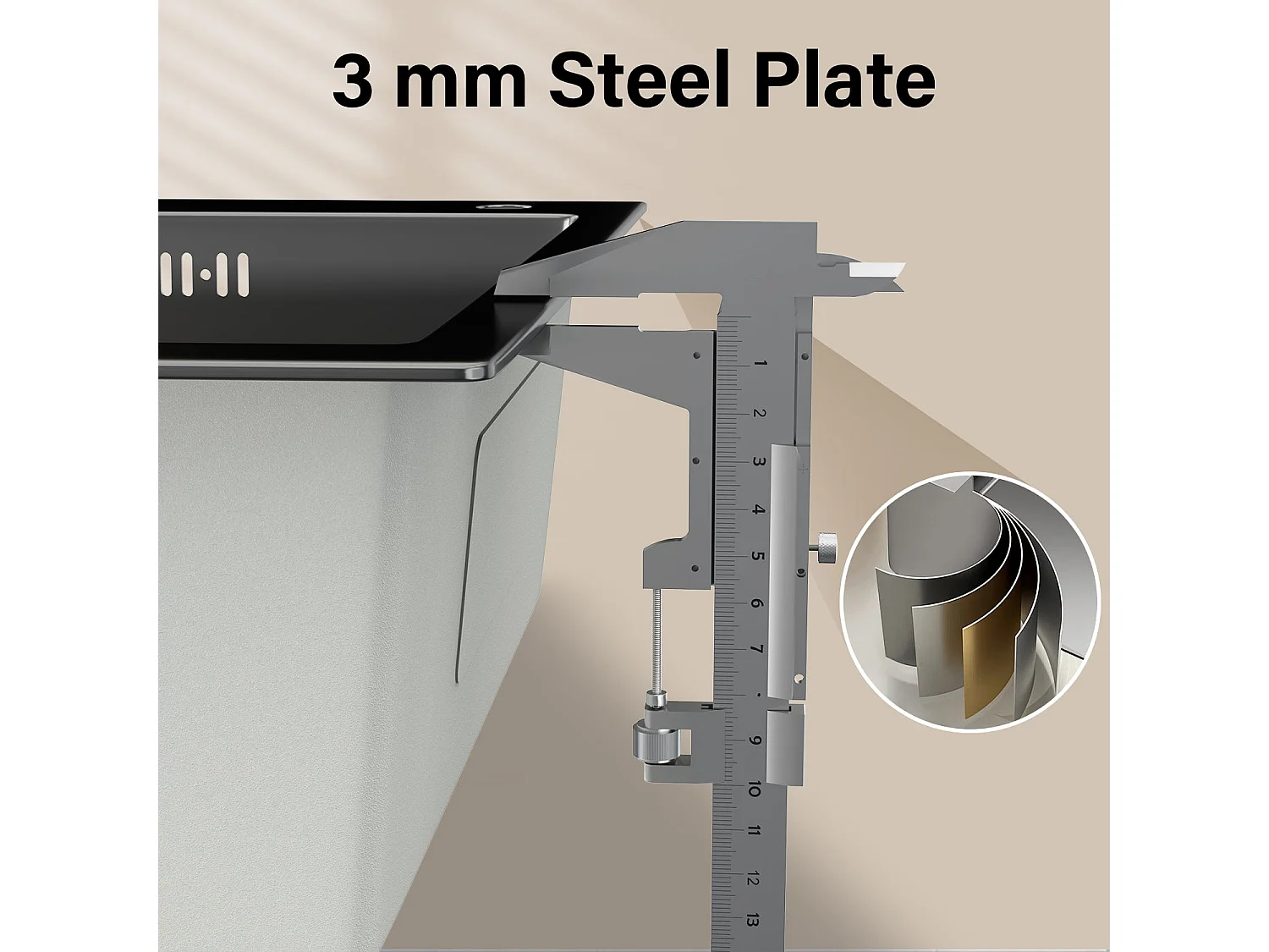 Roestvrijstalen spoelbak met 1 bak 50x45x22 cm Metallic grijs - voor kleine keukens en campers - Voorgeboord met filter