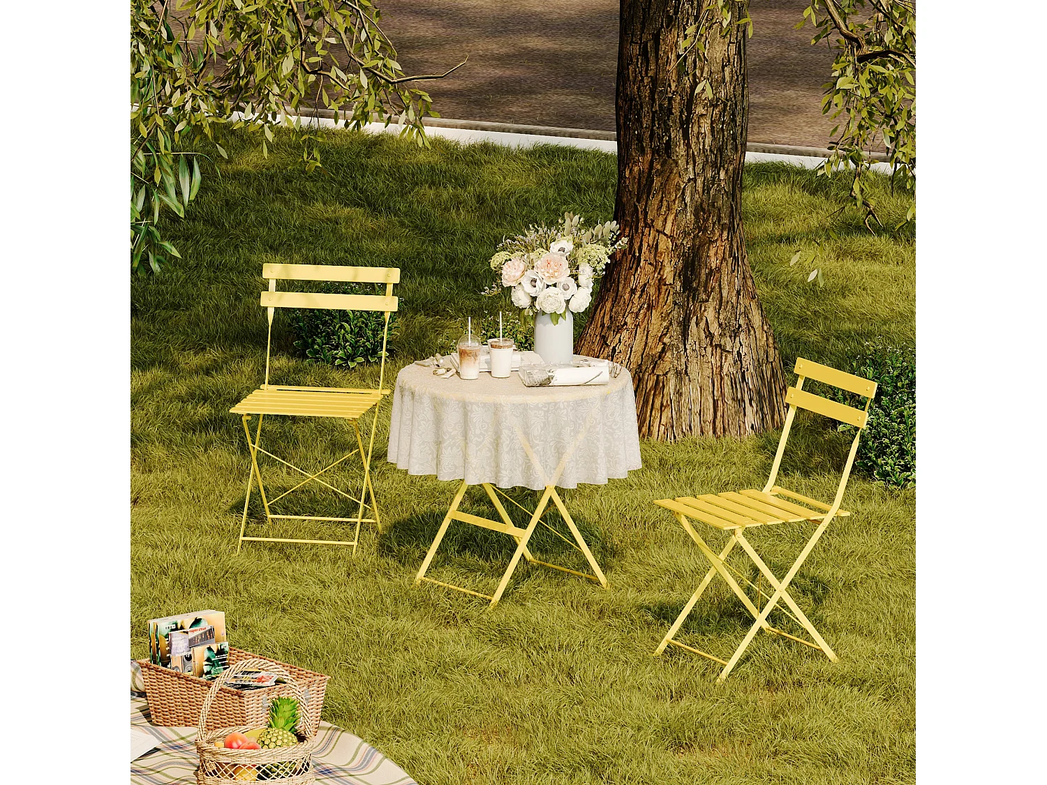 Lot de 3 Meubles de Jardin de Balcon,Bistrot Bar Salon de Jardin Exterieur 2 Personnes