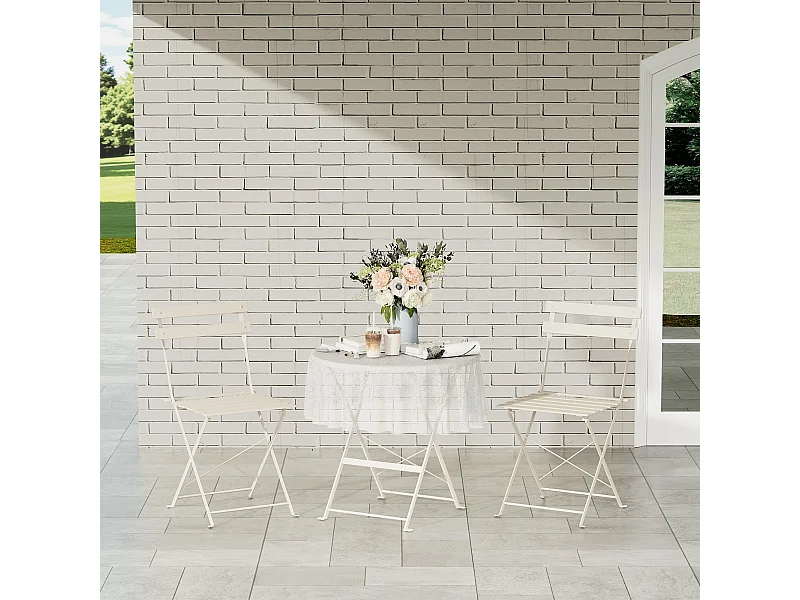 Lot de 3 Meubles de Jardin de Balcon,  Bistrot Bar Salon de Jardin Exterieur 2 Personnes