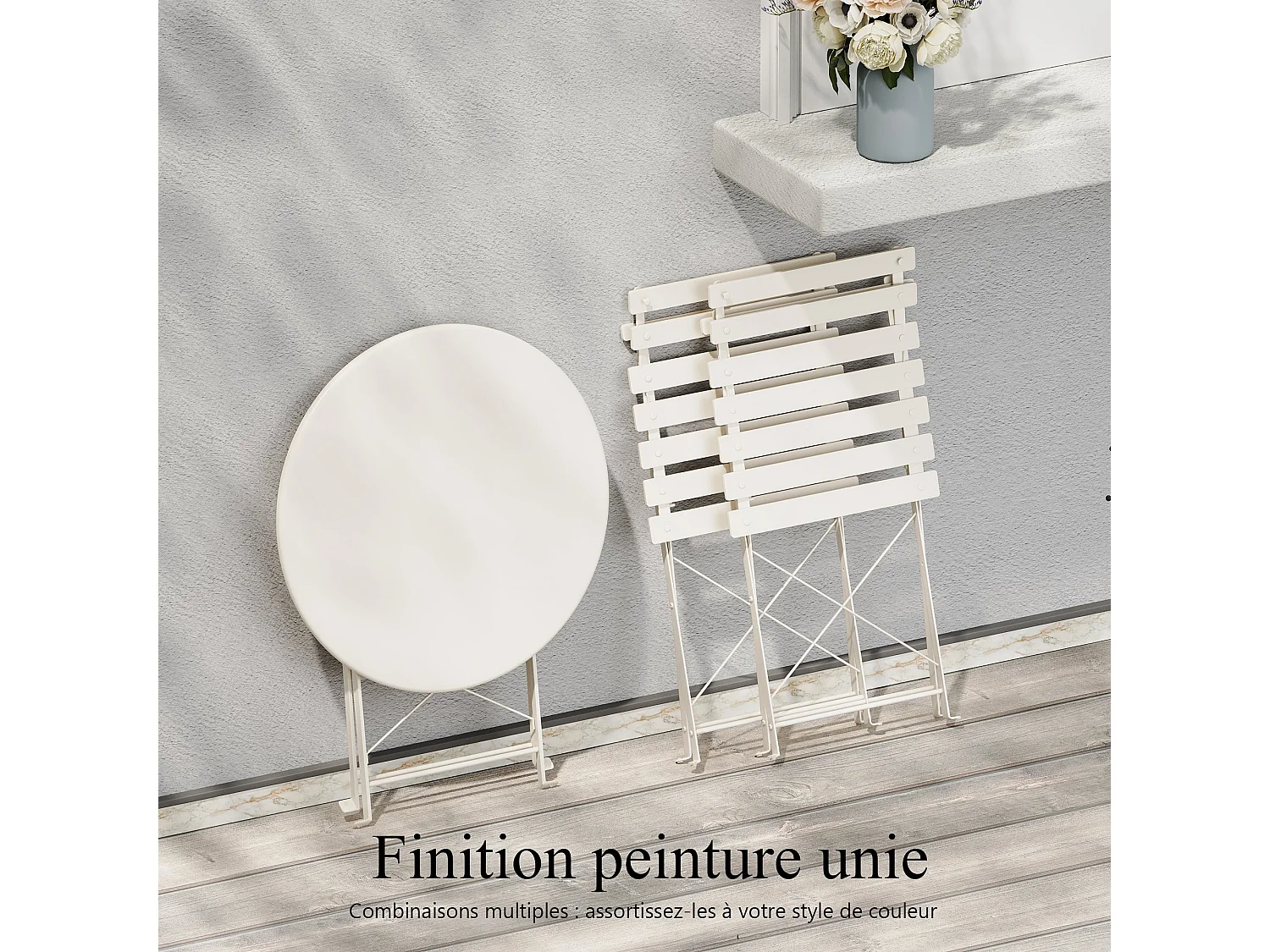 Lot de 3 Meubles de Jardin de Balcon,  Bistrot Bar Salon de Jardin Exterieur 2 Personnes