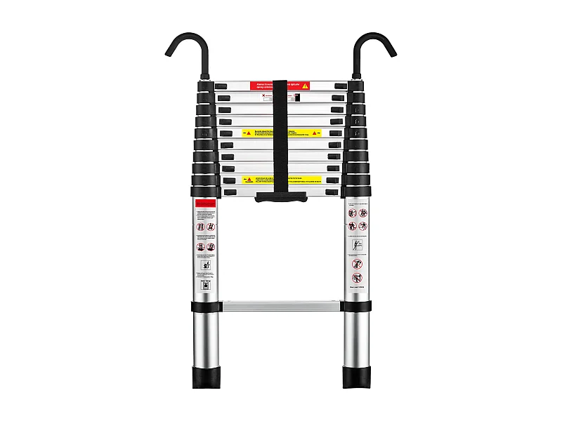 Échelle Telescopique 3,2 M en Aluminium, Escabeau Telescopique Pliable crochet amovible, Charge Max 150 kg