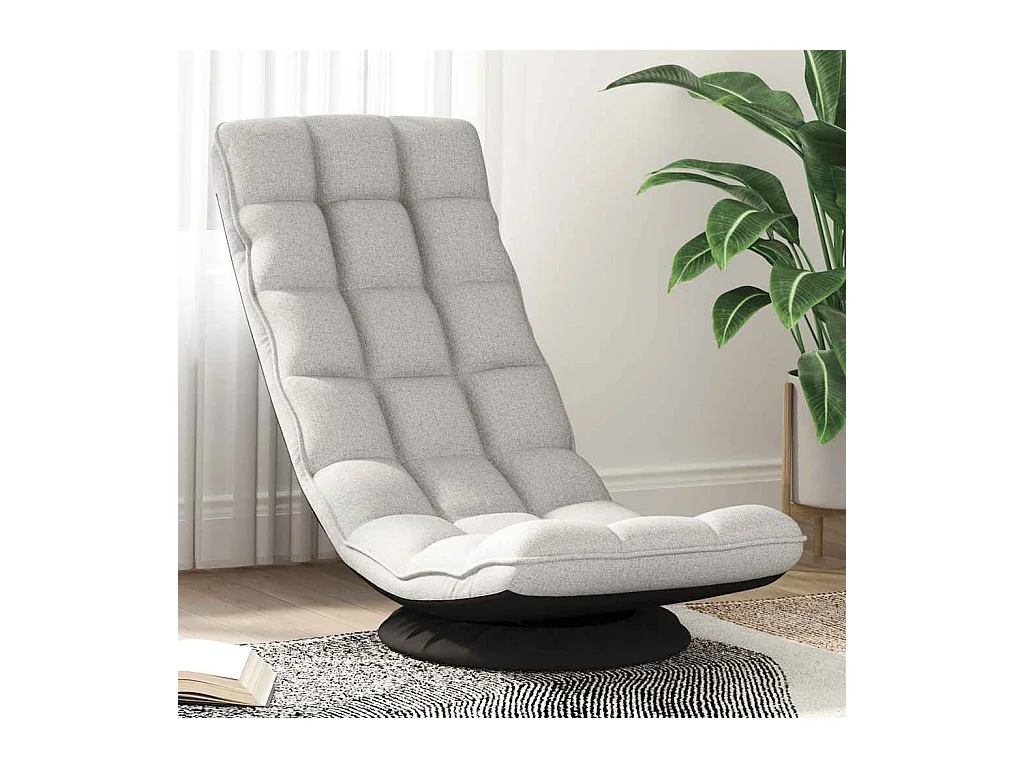 Fauteuil de sol pivotant gris nuage 70x51x79 cm tissu