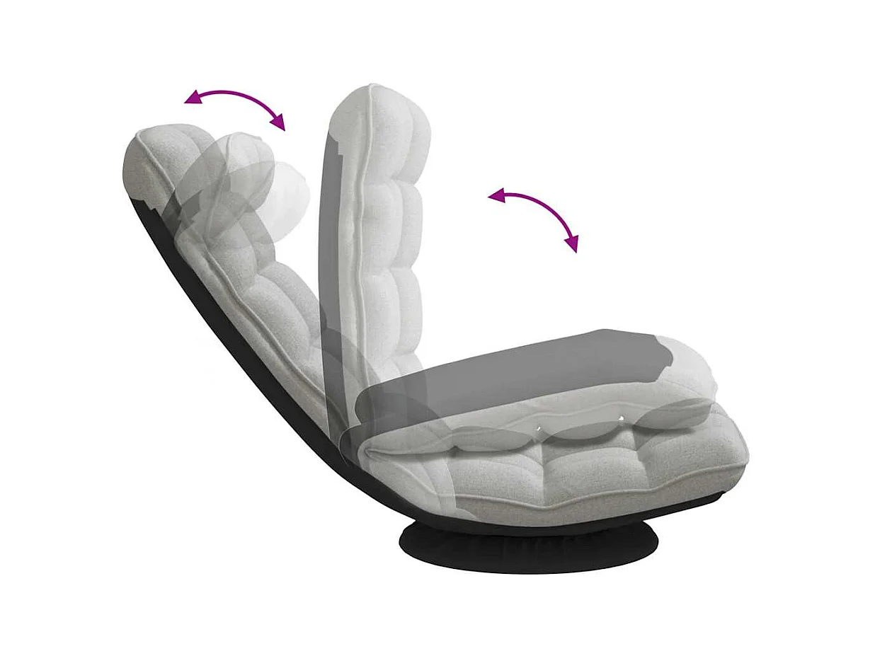 Fauteuil de sol pivotant gris nuage 70x51x79 cm tissu