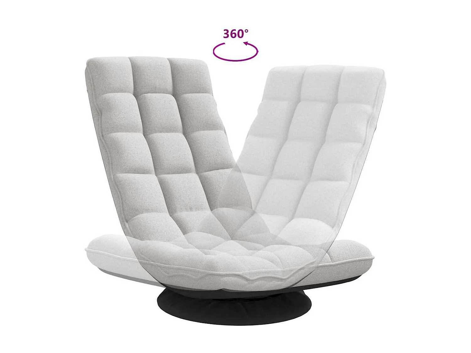 Fauteuil de sol pivotant gris nuage 70x51x79 cm tissu