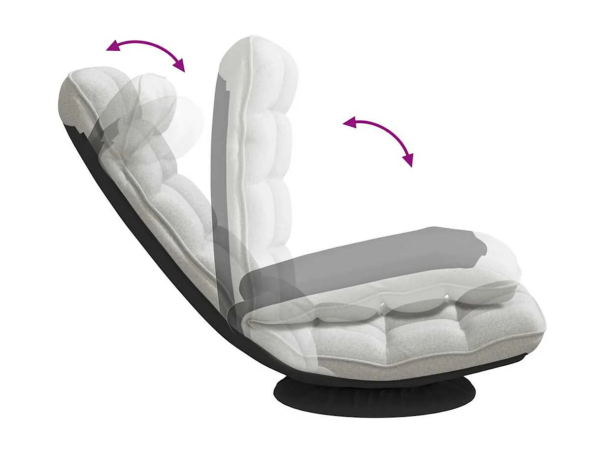 Fauteuil de sol pivotant gris nuage 70x51x79 cm tissu