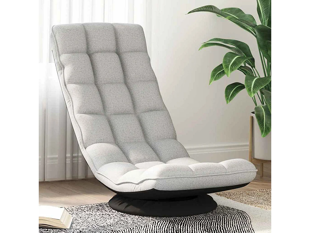 Fauteuil de sol pivotant gris nuage 70x51x79 cm tissu