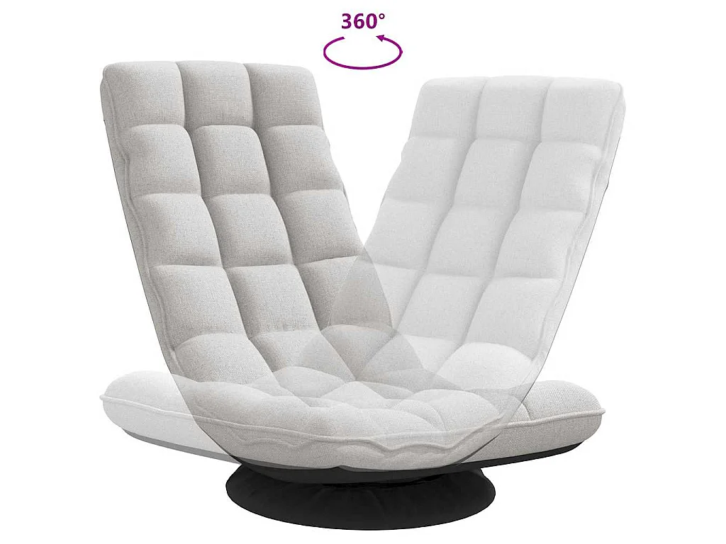 Fauteuil de sol pivotant gris nuage 70x51x79 cm tissu