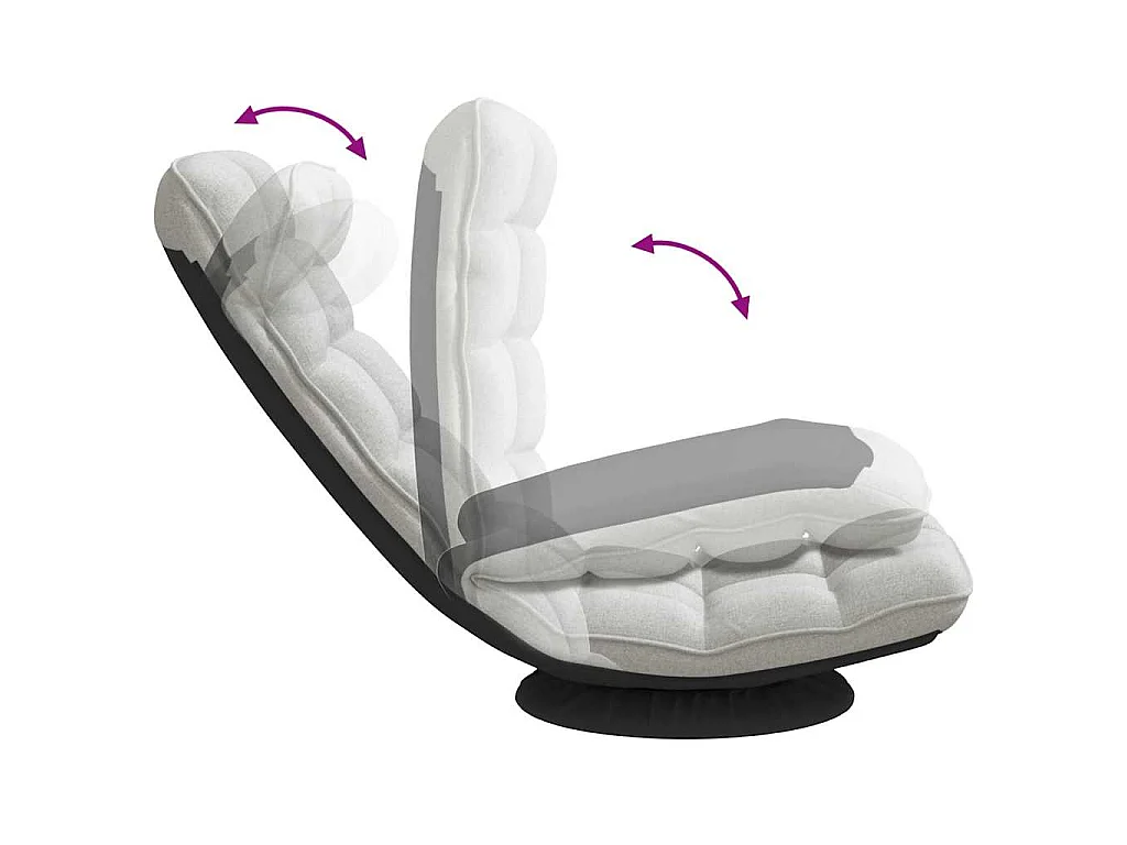 Fauteuil de sol pivotant gris nuage 70x51x79 cm tissu