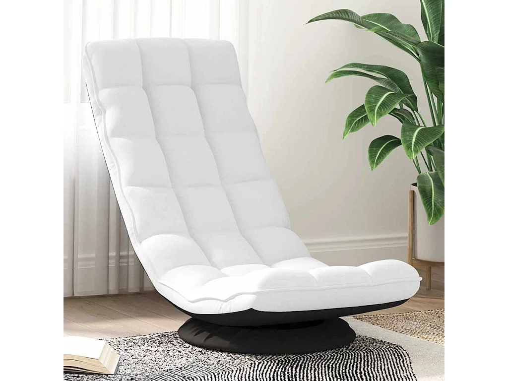 Fauteuil de sol pivotant blanc 70x51x79 cm tissu