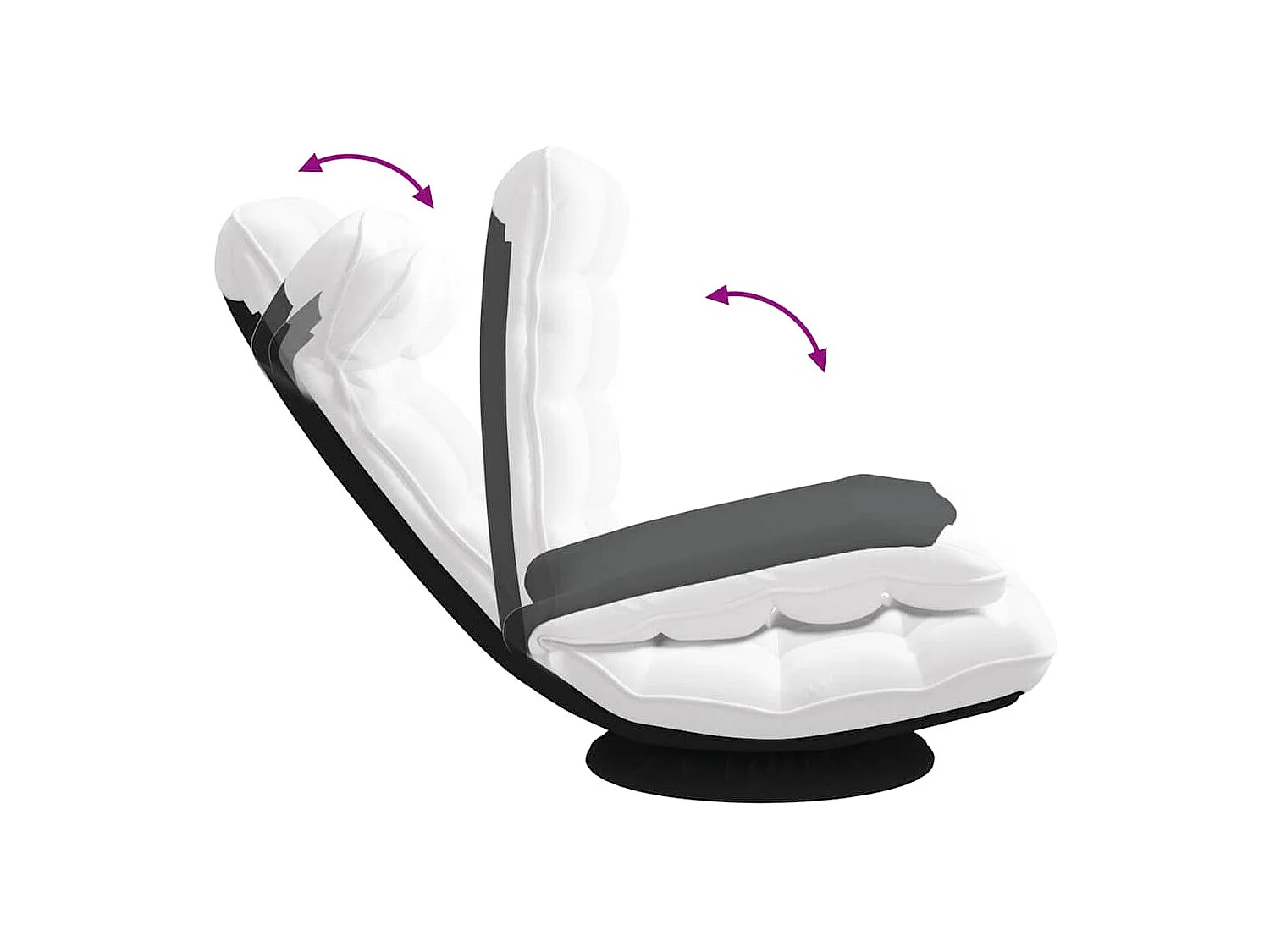 Fauteuil de sol pivotant blanc 70x51x79 cm tissu