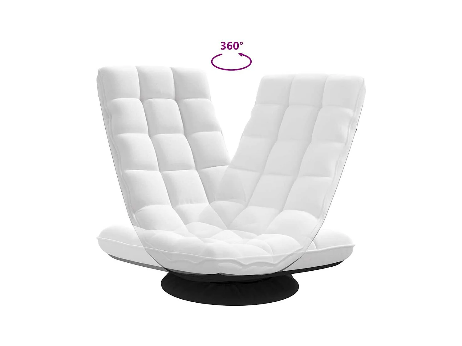 Fauteuil de sol pivotant blanc 70x51x79 cm tissu