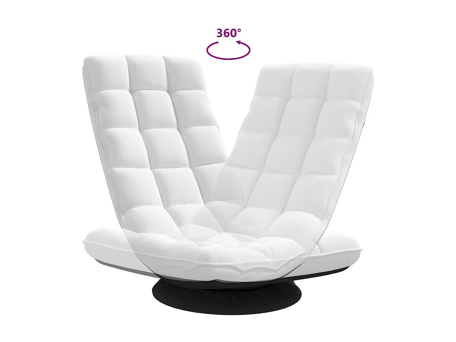 Bodenstuhl Drehbar Weiß 70x51x79 cm Stoff