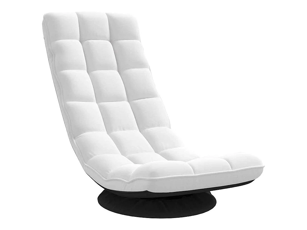 Fauteuil de sol pivotant blanc 70x51x79 cm tissu