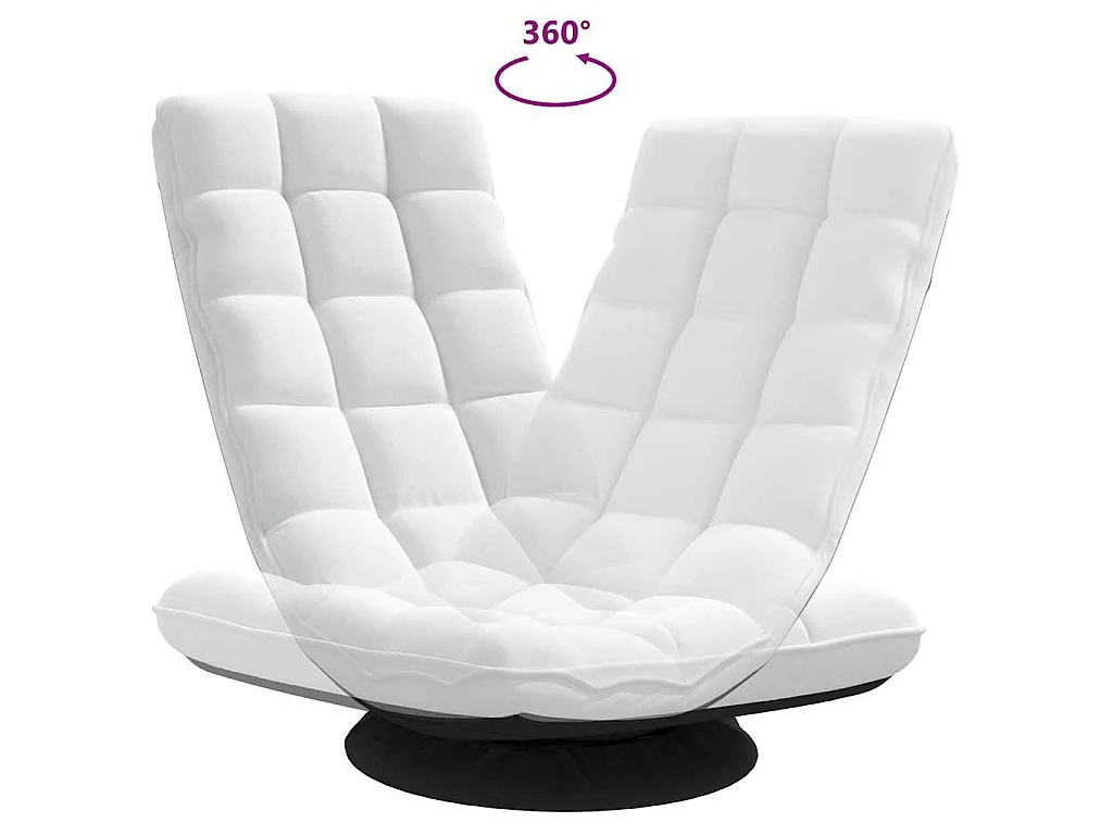 Fauteuil de sol pivotant blanc 70x51x79 cm tissu