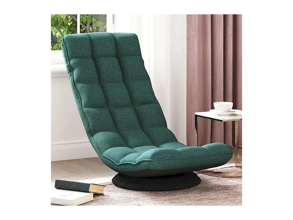 Fauteuil de sol pivotant vert foncé 70x51x79 cm tissu