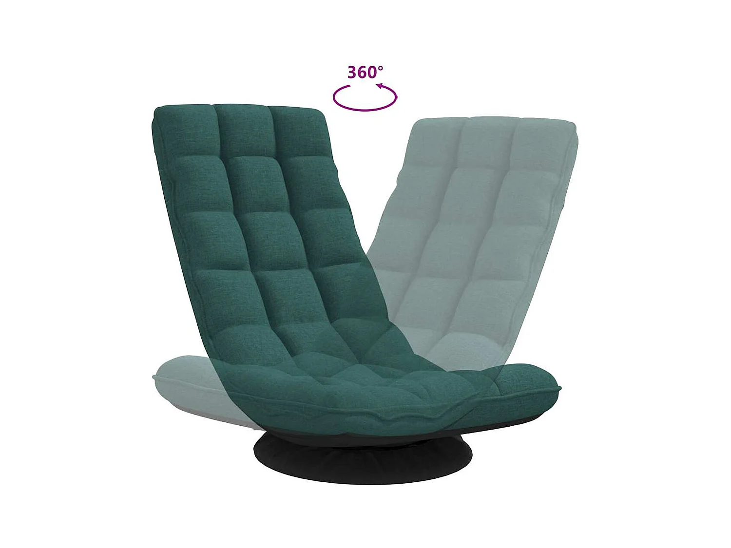 Fauteuil de sol pivotant vert foncé 70x51x79 cm tissu