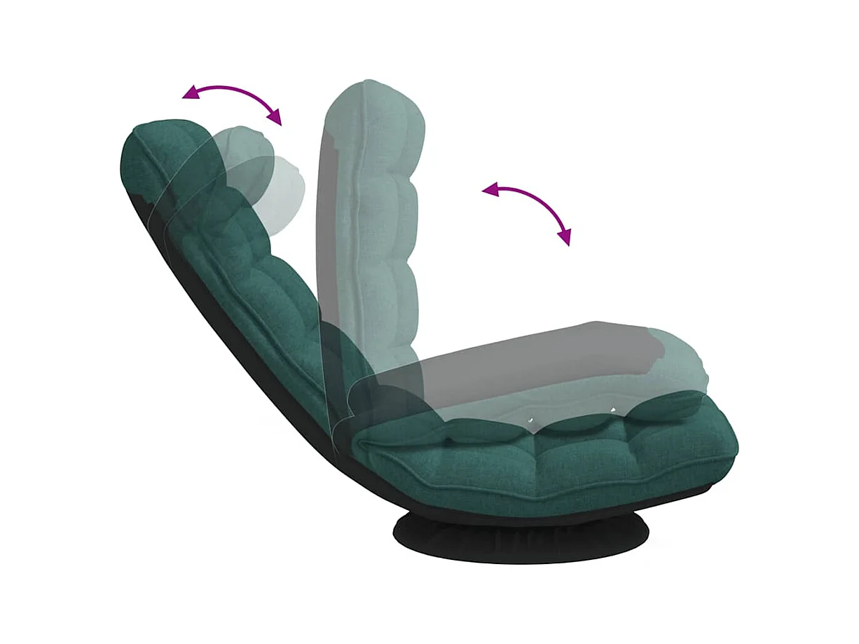 Fauteuil de sol pivotant vert foncé 70x51x79 cm tissu