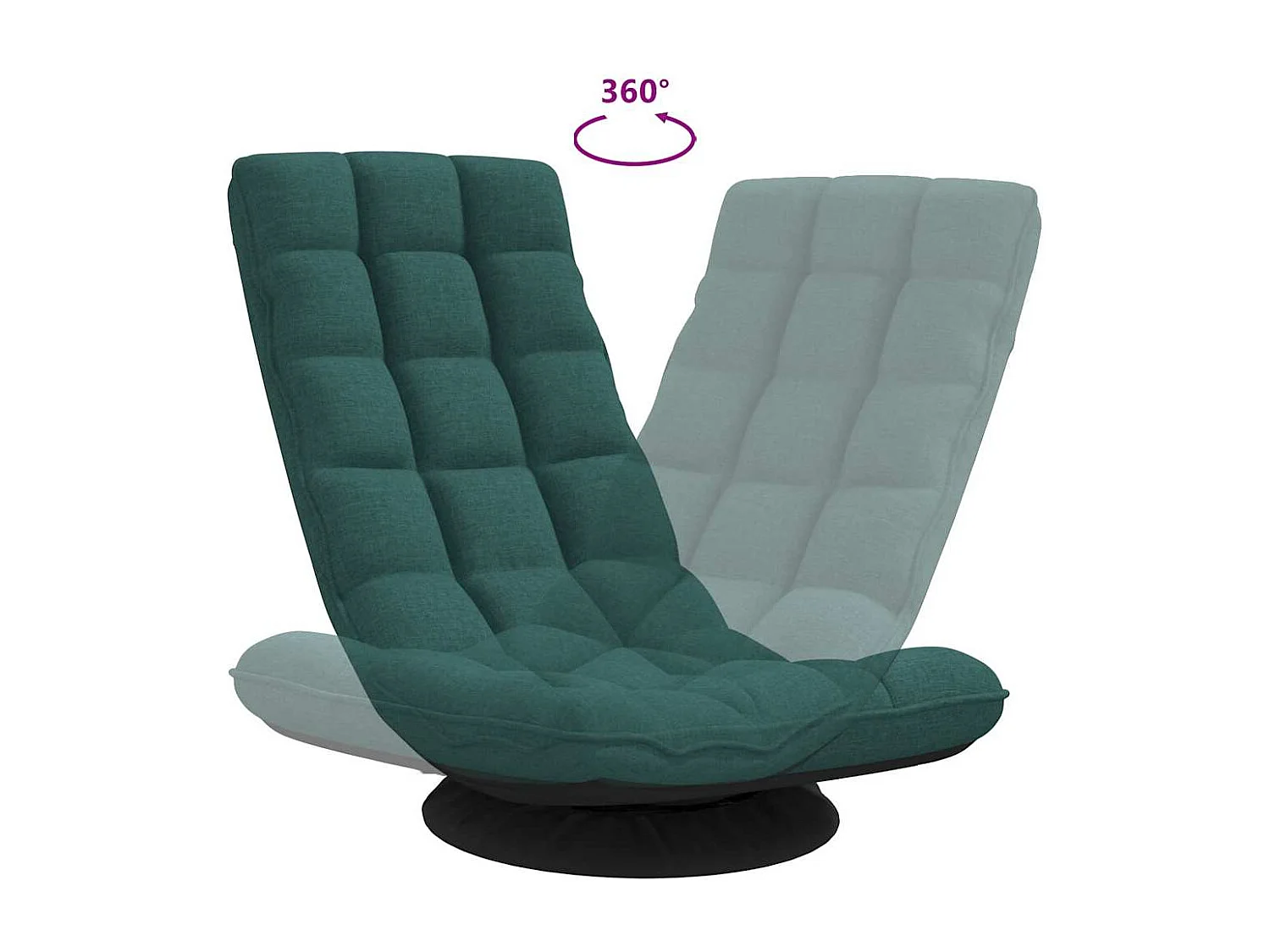 Fauteuil de sol pivotant vert foncé 70x51x79 cm tissu