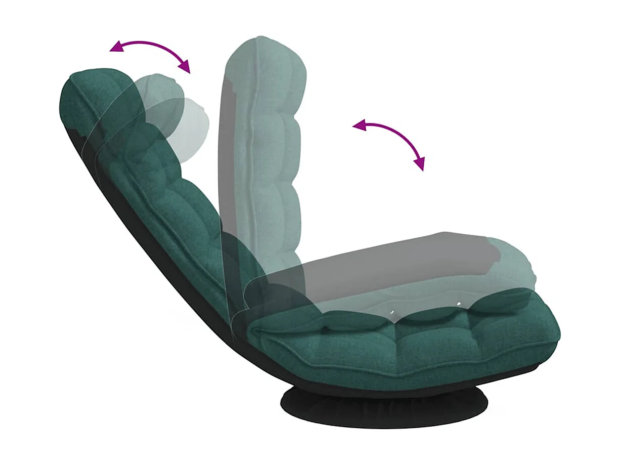 Fauteuil de sol pivotant vert foncé 70x51x79 cm tissu