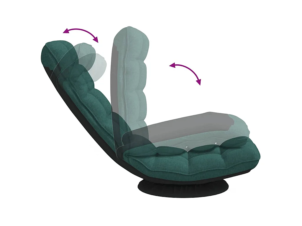 Fauteuil de sol pivotant vert foncé 70x51x79 cm tissu