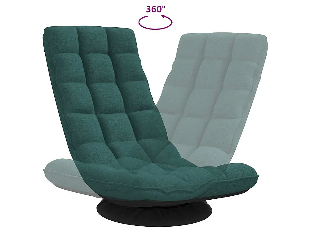 Fauteuil de sol pivotant vert foncé 70x51x79 cm tissu