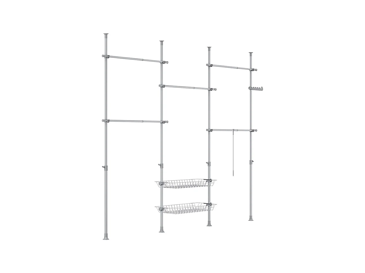 SoBuy Armoire Penderie Dressing Réglable à Portes Coulissantes Grise