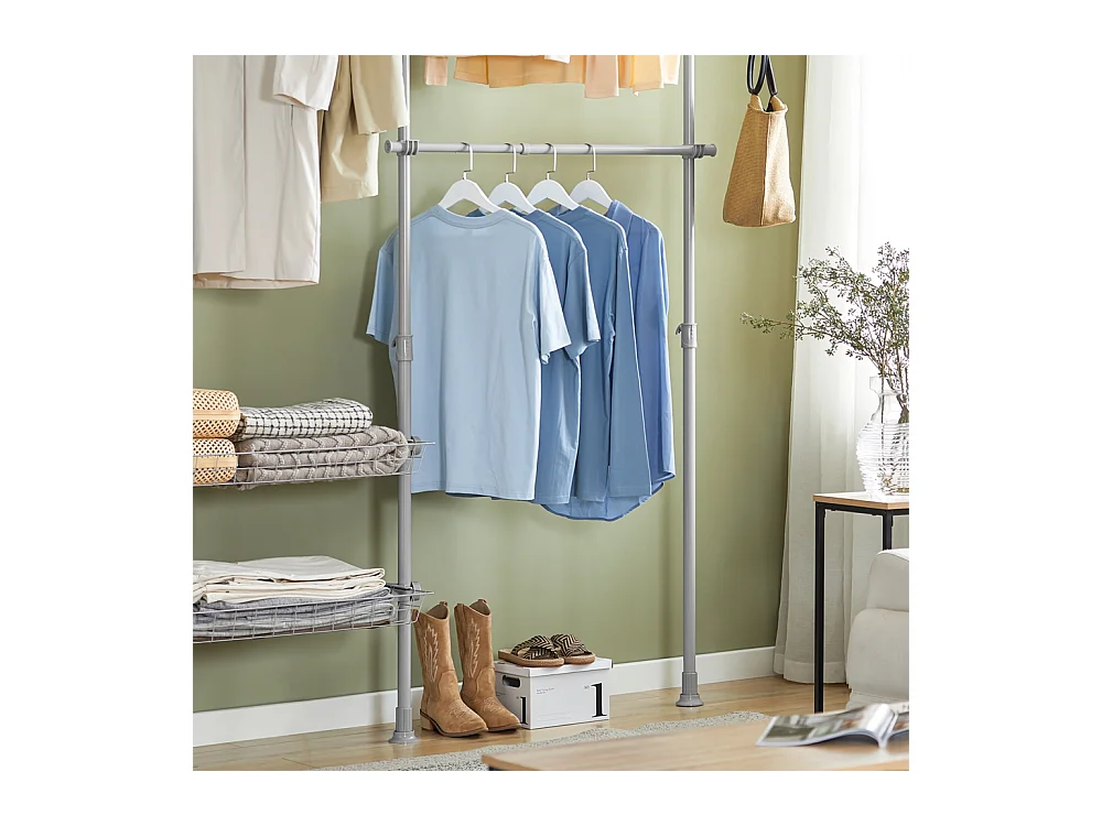 SoBuy Armoire Penderie Dressing Réglable à Portes Coulissantes Grise