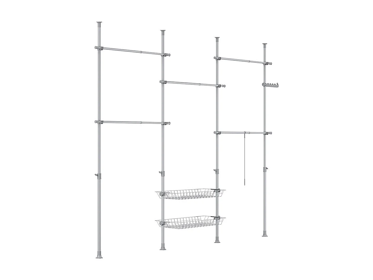 SoBuy Armoire Penderie Dressing Réglable à Portes Coulissantes Grise