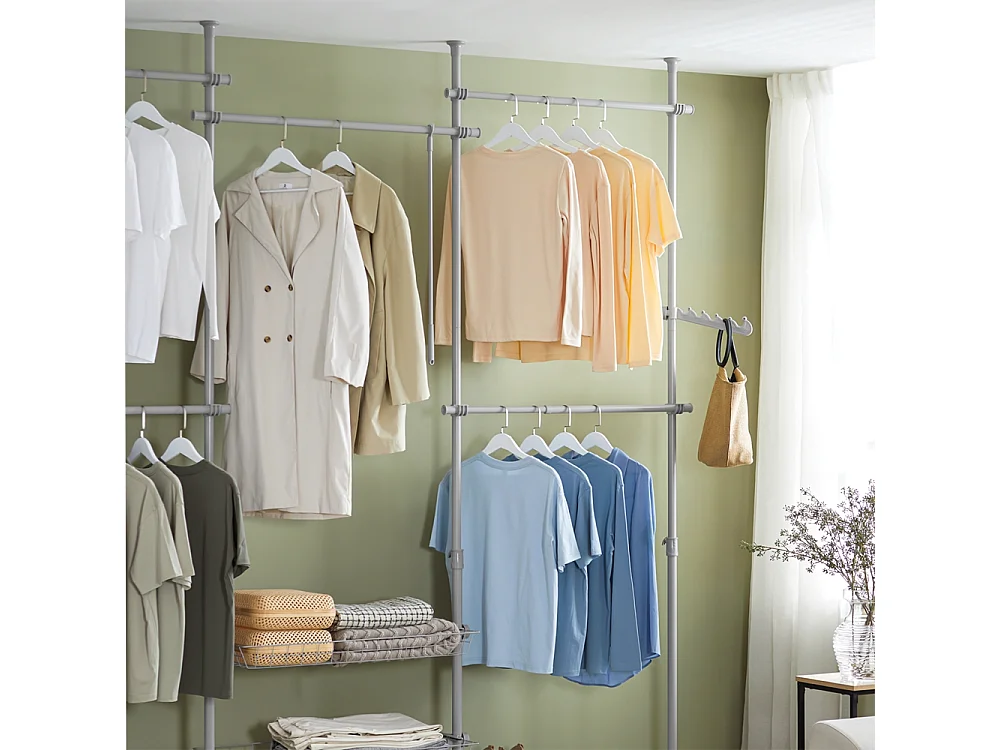 SoBuy Armoire Penderie Dressing Réglable à Portes Coulissantes Grise