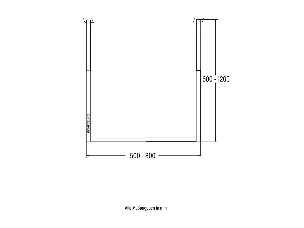HOME DELUXE Porte-manteau mural SWAY Blanc - extensible | Tringle à vêtements industrielle, support pour serviettes