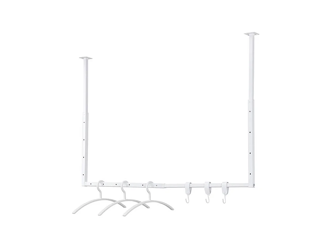 HOME DELUXE Porte-manteau mural SWAY Blanc - extensible | Tringle à vêtements industrielle, support pour serviettes